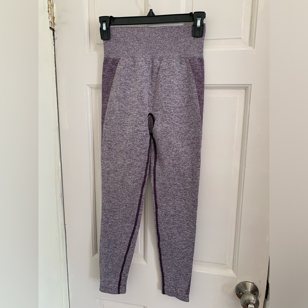 Gymshark red/purple heathered compressive leggings size medium
